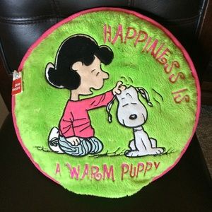 Camp Snoopy plush pillow/pink & green